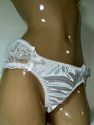 #ad Glossy Smooth Butter 2nd Skin Satin Bikini Panties Sissy Silky Bridal Oily L XL $19.85