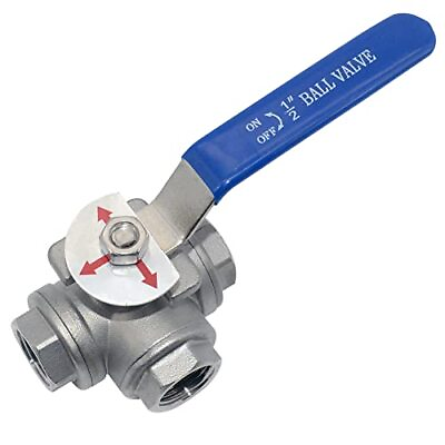 #ad 1 2quot; NPT Female T Ball Valve with Heavy Duty Blue Vinyl Insulation Handle 3 W... $31.45