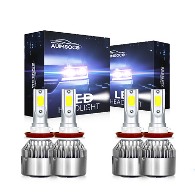 #ad 4x H11 H8 LED Headlight Bulbs High Low Beam Kit For Can Am Defender HD5 HD8 HD10 $35.99