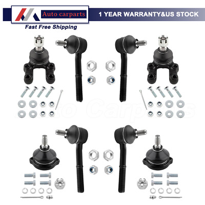 #ad 8x Upper Lower Ball Joints Inner Outer Tierods For Nissan D21 Pathfinder Pickup $67.99