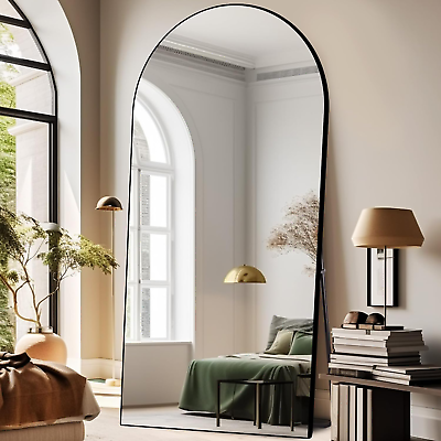 #ad ABSWHLM 71quot;X32quot; Mirror Full Length Arched Floor Mirror with Stand Aluminum Alloy $254.35