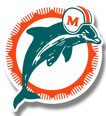 #ad Miami Dolphins 74 89 Logo Die Cut Laminated Vinyl Sticker Decal NFL $3.75