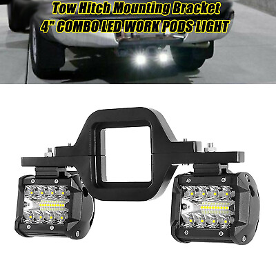 #ad Tow Hitch Mounting Bracket 4quot; COMBO LED Work Light Pods Backup Reverse For Truck $26.59