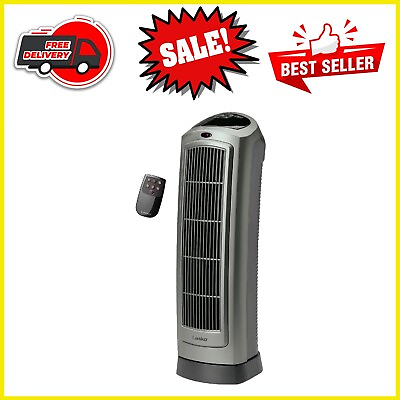 #ad Lasko 1500W Oscillating Ceramic Electric Tower Space Heater with Remote Gray $45.89