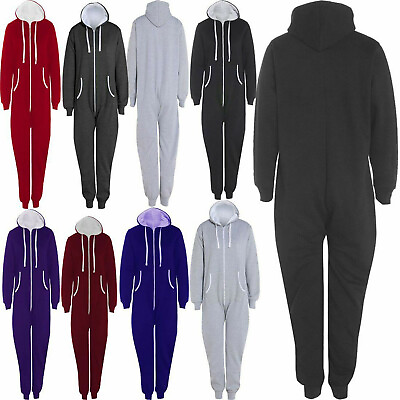 #ad Men Women Thermal All In One Warm Hooded Playsuit Unisex ZipUp Onsie1 Jumpsuit GBP 34.99