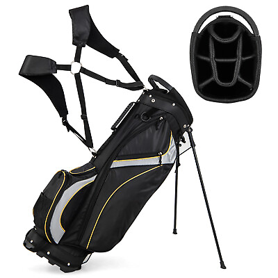 9quot; Golf Stand Bag Club 8 Way Divider Carry Organizer Pockets Storage Black New $89.49