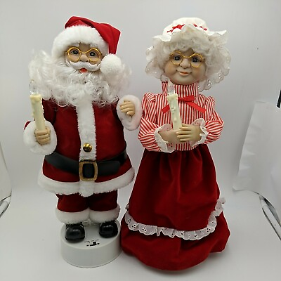 #ad MOTION ettes of Christmas Telco 1990 Santa and Mrs Clause 23 inch $86.00
