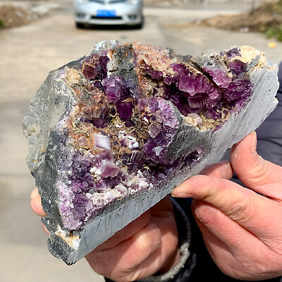 #ad #ad 2.19LB Natural purple cubic Fluorite Crystal Cluster mineral sample $187.50
