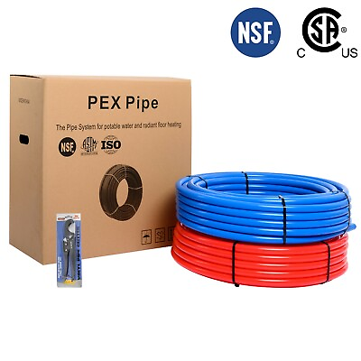 #ad Efield 2 Rolls 1 2quot; x 300ft 600ft PEX Pipe Tubing Red amp;Blue amp; Pex Pipe Cutter $170.99