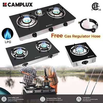#ad Camplux Portable Gas Cooktop Stand with AUTO Ignition LPG Propane Camping Stove $71.99