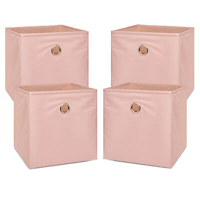 #ad Mainstays Collapsible Fabric Cube Storage Bins 10.5quot; x 10.5quot; Pearl Blush 4 Pack $21.98