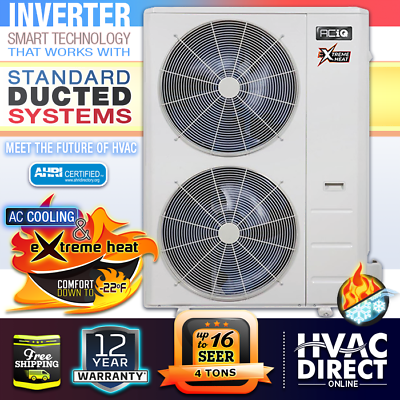 #ad 4 Ton 16 SEER ACiQ High Efficiency Central Heat Pump Inverter Extreme Heat $2432.00
