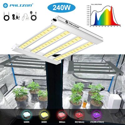 #ad 240W Led Grow Light Bar Full Spectrum Dimmable Commercial Lamp for Veg Bloom $148.98
