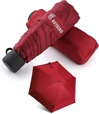 #ad GAOYAING Travel Umbrella Mini Umbrellas for Rain Sunamp;Rain 34 Inches Burgundy $21.83