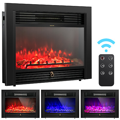 #ad 28.5quot; Fireplace Electric Embedded Insert Heater Glass Log Flame Remote $209.99