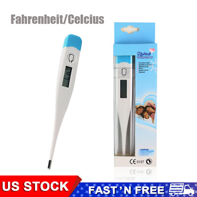 #ad 2pcs Digital Fever Thermometer Adult Baby Kids LCD Fahrenheit Celcius Medical US $9.49