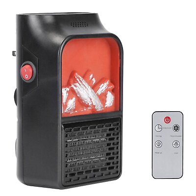 900W Mini Electric Fireplace Portable Fan Heater Space Hot Warmer with Remote $24.18