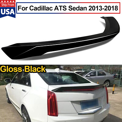 #ad For 2013 2018 Cadillac ATS Sedan V Style Highkick Gloss Black Trunk Spoiler Wing $72.18