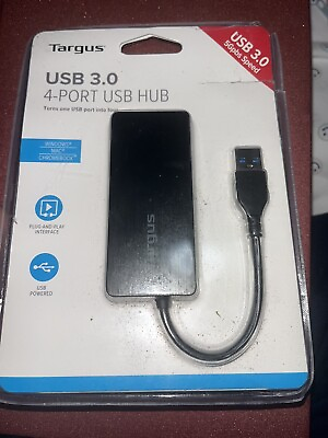 #ad Targus USB 3.0 4 port USB Hub Plug n Play Turns One USB Port Into Four ACH155 $12.96