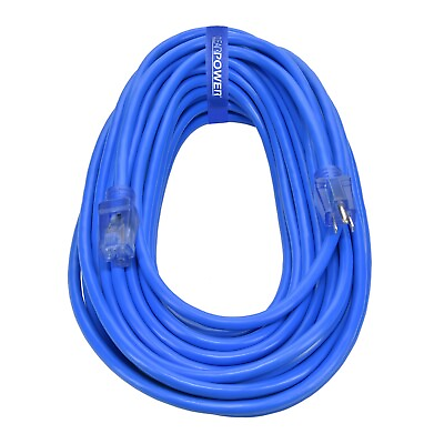 #ad CP 100 ft 12 3 SJTW Heavy Duty Cold Weather Outdoor Extension Cord Blue CP10106 $76.99