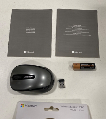 #ad Microsoft 3500 GMF00010 BlueTrack Wireless Mouse Grey $12.50