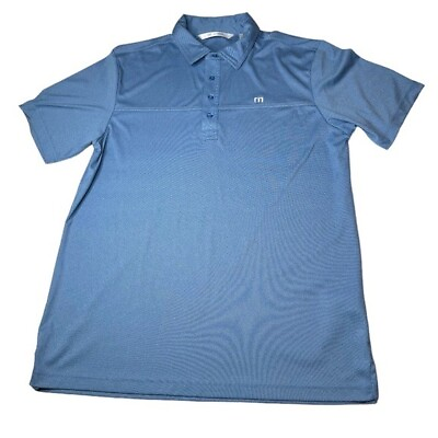 #ad Travis Mathew Shirt Men#x27;s Size Large Blue Performance Stretch Golf Button Polo $17.00