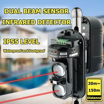 #ad Barrier Fence Alarm Perimeter Wall Waterproof Dual Beam Sensor Infrared2 0m 150m $69.99