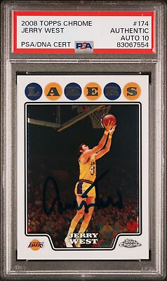 #ad Jerry West 2008 Topps Chrome Signed Card #174 Auto Graded PSA 10 83067554 $199.00