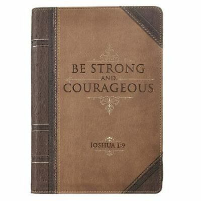 #ad Journal Lux Leather with Zipper Be Strong Joshua 1:9 Hardback or Cased Book $16.70