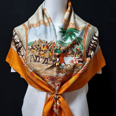#ad RARE VINTAGE HERMES Silk Scarf quot;Cavaliers Peulsquot; Carre 90 $236.30