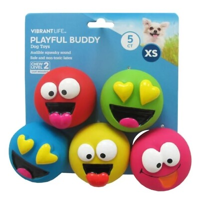 #ad #ad Vibrant Life Playful Buddy Dog Toys Emoticon Extra Small 5 Count $6.98