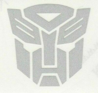 #ad Highly Reflective Silver Transformer AutoBot logo fire helmet window decal $3.49
