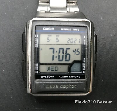 #ad Rare CASIO Wave Ceptor WV 59A 3054 Atomic Timekeeping 38mm watch New Battery $59.00