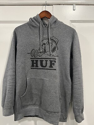 #ad HUF x PEANUTS SNOOPY Men’s Medium Pullover Gray Hoodie Sweatshirt $30.00