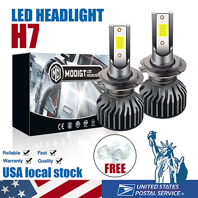 #ad 2PCS H7 LED Headlight Bulbs Conversion Kit High Low Beam 6000K 12000LM Fog Lamp $12.90