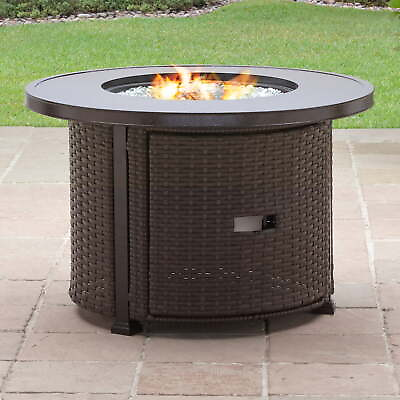 #ad Colebrooke 37quot; Round 50000 BTU Propane Gas Fire Pit Table with Glass Beads $282.15