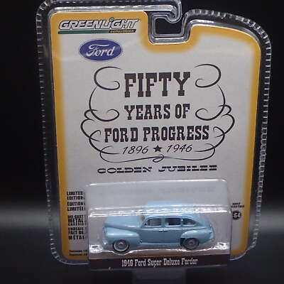 #ad 2024 GREENLIGHT 1946 FORD SUPER DELUXE FORDOR FIFTY YEARS OF FORD PROGRESS 1:64 $9.99