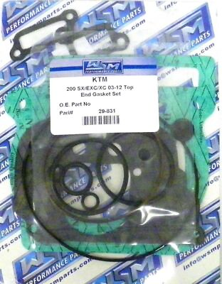 #ad WSM Top End Gasket Kit For KTM 200 EXC SX XC 02 16 29 831 $30.28