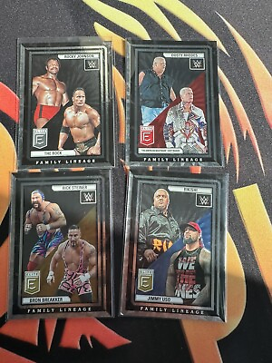#ad 2023 Panini Donruss Elite WWE Family Lineage Inserts 4 Card Lot The Rock $10.00