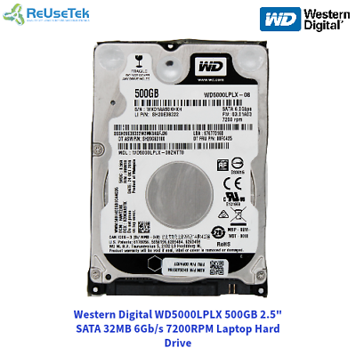 #ad Western Digital WD5000LPLX 500GB 2.5quot; SATA 32MB 6Gb s 7200RPM Laptop Hard Drive $7.99