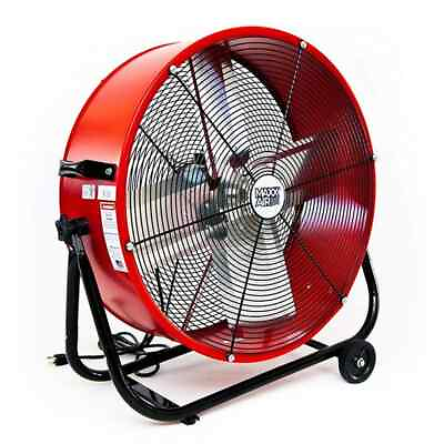 #ad Maxx Air Industrial Fan 30quot;Hx28quot;D Drum Fan 2 Fan Speed w Snap On Wheels Red $187.19