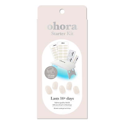 #ad Ohora Semi Cured Gel Nail Starter Kit with Mini LED Lamp Cream Cotton 30 Count $14.35