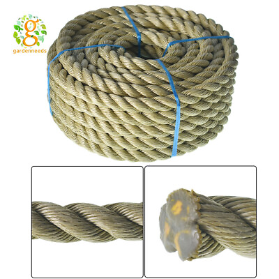 #ad 1#x27;#x27;×50ft Artificial Manila Decking Decorative Boating Rope PP 3 Strand Twisted $44.99