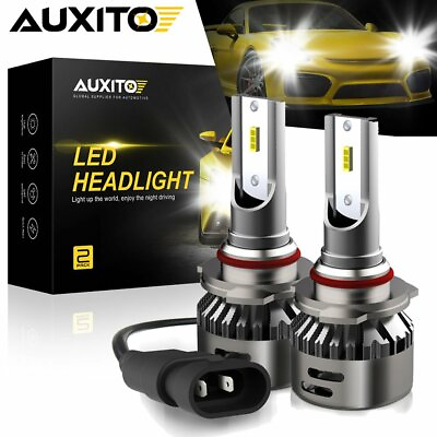 #ad AUXITO 50000LM CSP 6500K White 9012 LED Headlight HIR2 High Low Beam Kit Bulbs $20.99