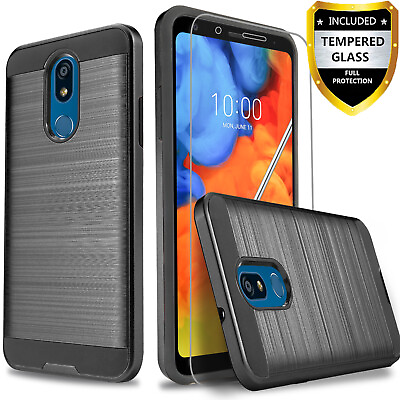 #ad For LG Stylo 5 Phone Case Shockproof Cover Tempered Glass Screen Protector $6.99