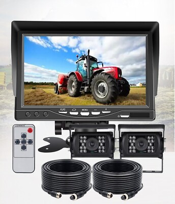 #ad 2x Backup Camera and 7quot; Monitor Kit Back Parking Night Vision For 20m Truck RV $89.90