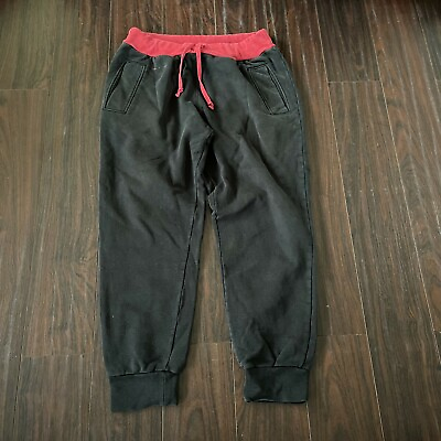 #ad Billionaire Boys Club BBC Black Red Pockets Drawstring Jogger Sweatpants Small $29.99