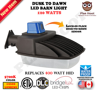 #ad 120W DUSK TO DAWN LED BARN STREET POLE LIGHT SHOE BOX OUTDOOR SECURITY WALL PACK $125.99
