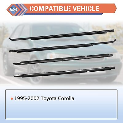#ad Door Belt Molding Weatherstrip Set Fit For Toyota Corolla 1995 1996 97 2001 2002 $89.00