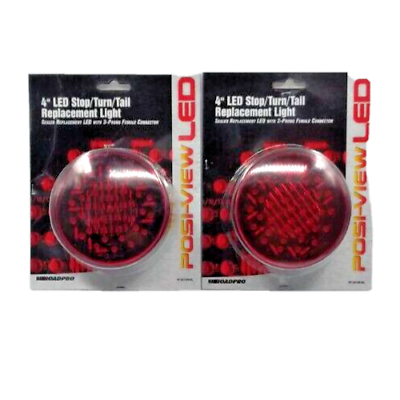 #ad 2 Road Pro 4quot; LED Stop Turn Tail Replacement Lights 40 Bulbs Female Connectors $16.99